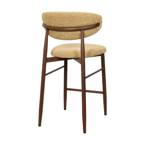 Tabouret Bar Georgia Moutarde Pied Noyer Athezza — vue 4
