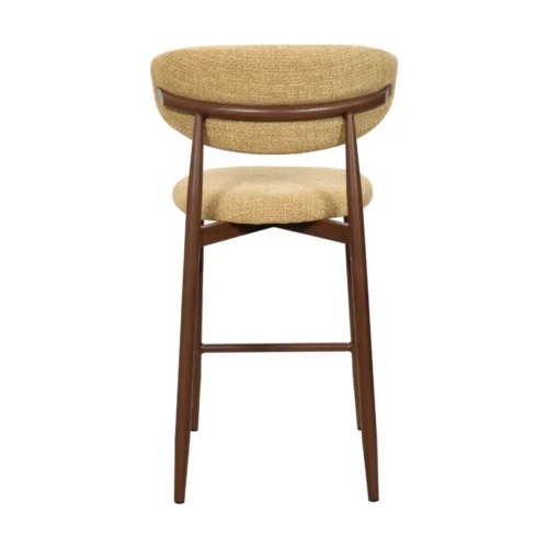 Tabouret Bar Georgia Moutarde Pied Noyer Athezza — vue 5
