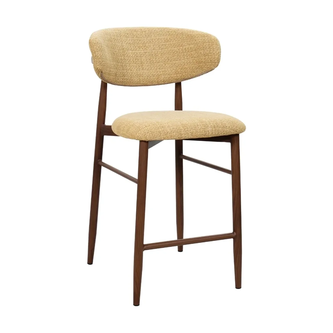Tabouret Bar Georgia Moutarde Pied Noyer Athezza