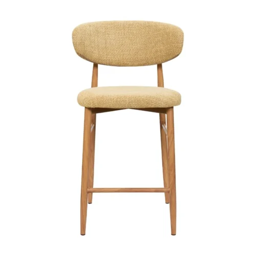 Tabouret Bar Georgia Moutarde Pied Naturel Athezza — vue 3