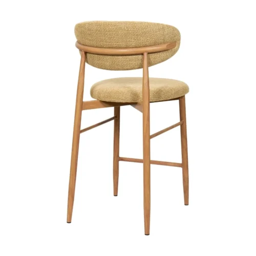 Tabouret Bar Georgia Moutarde Pied Naturel Athezza — vue 5