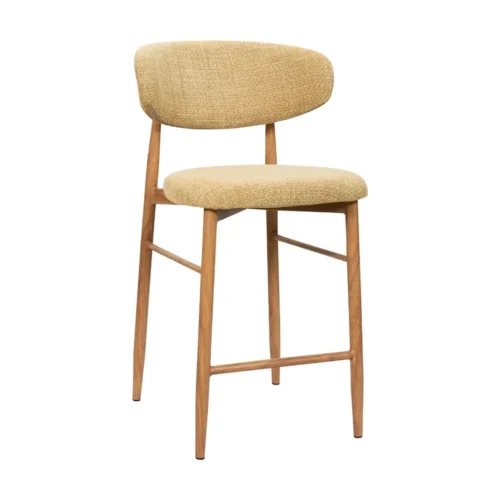 Tabouret Bar Georgia Moutarde Pied Naturel Athezza