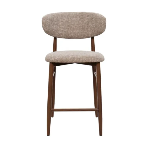Tabouret Bar Georgia Taupe Pied Noyer Athezza — vue 2
