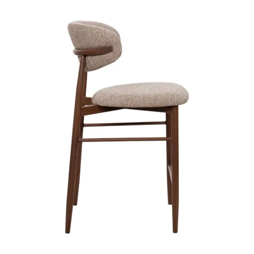 Tabouret Bar Georgia Taupe Pied Noyer Athezza — vue 3