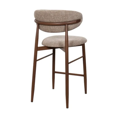 Tabouret Bar Georgia Taupe Pied Noyer Athezza — vue 4