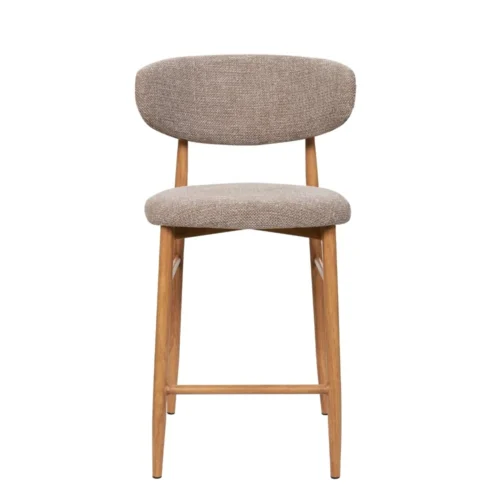 Tabouret Bar Georgia Taupe Pied Naturel Athezza — vue 2