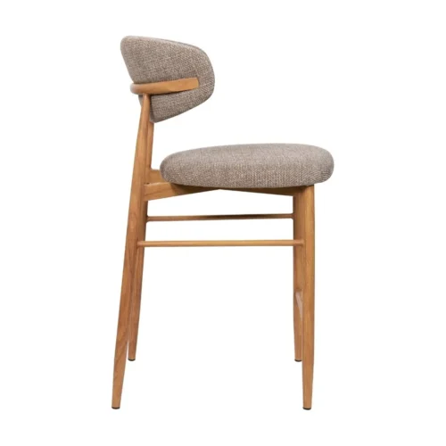 Tabouret Bar Georgia Taupe Pied Naturel Athezza — vue 3