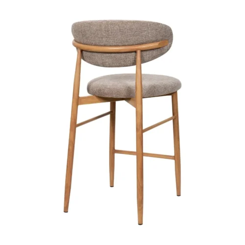 Tabouret Bar Georgia Taupe Pied Naturel Athezza — vue 4