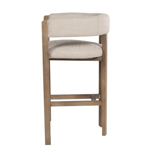 Tabouret de bar dossier enveloppant frêne et tissu écru Ethan Chloé 97 cm — vue 3
