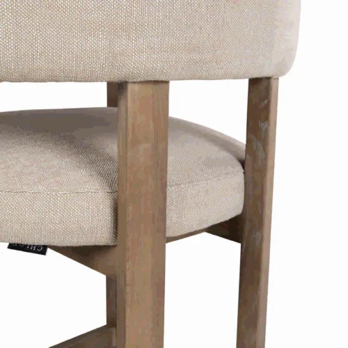 Tabouret de bar dossier enveloppant frêne et tissu écru Ethan Chloé 97 cm — vue 5