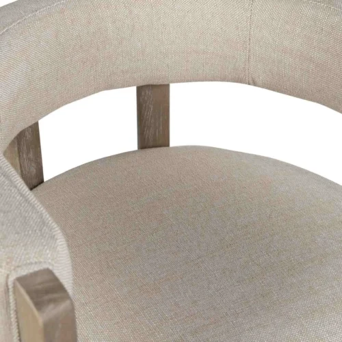 Tabouret de bar dossier enveloppant frêne et tissu écru Ethan Chloé 97 cm — vue 6