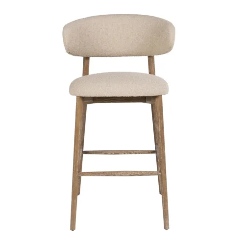 Meuble Tabouret de bar frêne assise ronde dossier arrondi Ethan Chloé 107 cm