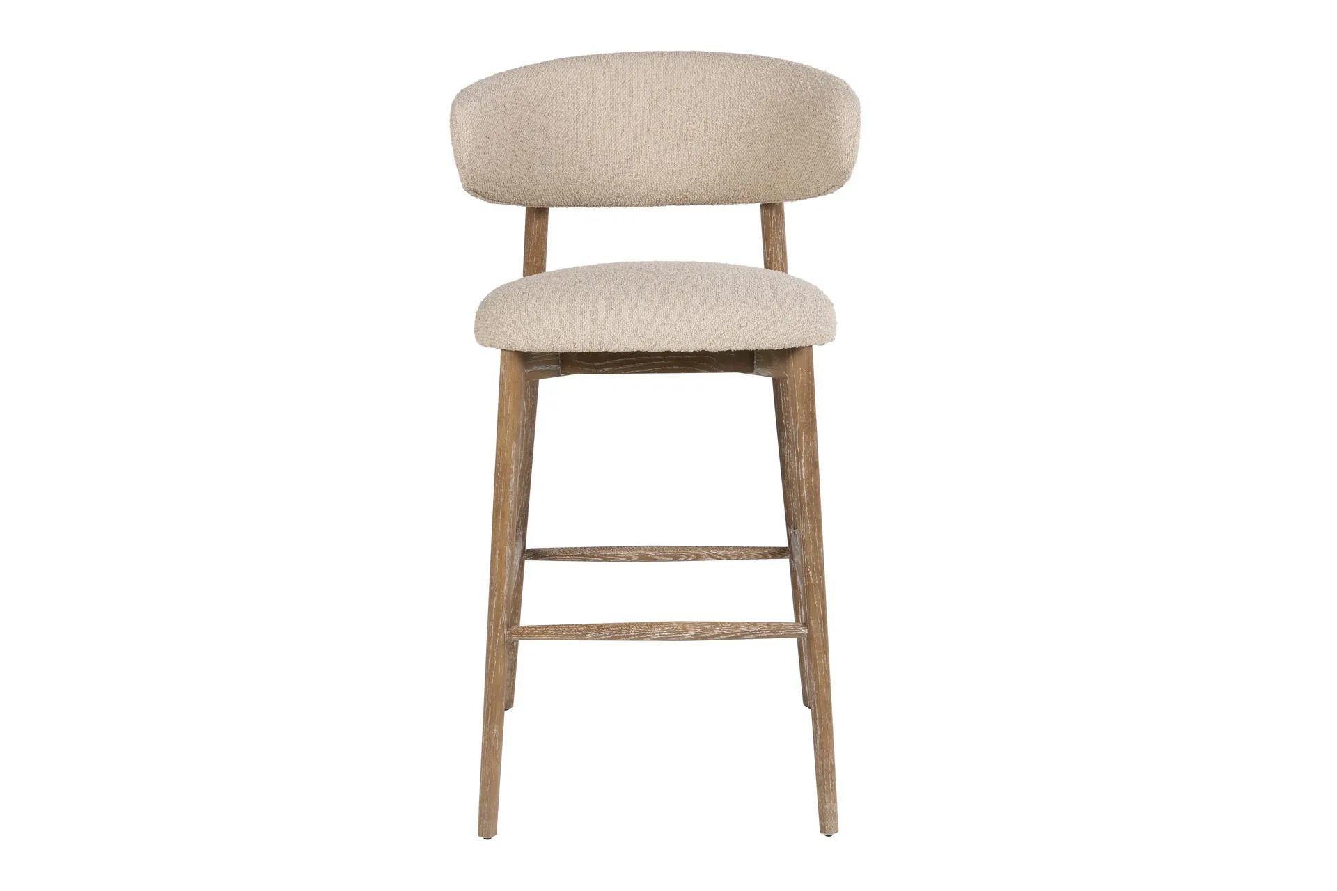Tabouret de bar frêne assise ronde dossier arrondi Ethan Chloé 107 cm