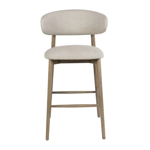 Tabouret de bar frêne assise ronde dossier arrondi Ethan Chloé 107 cm — vue 2