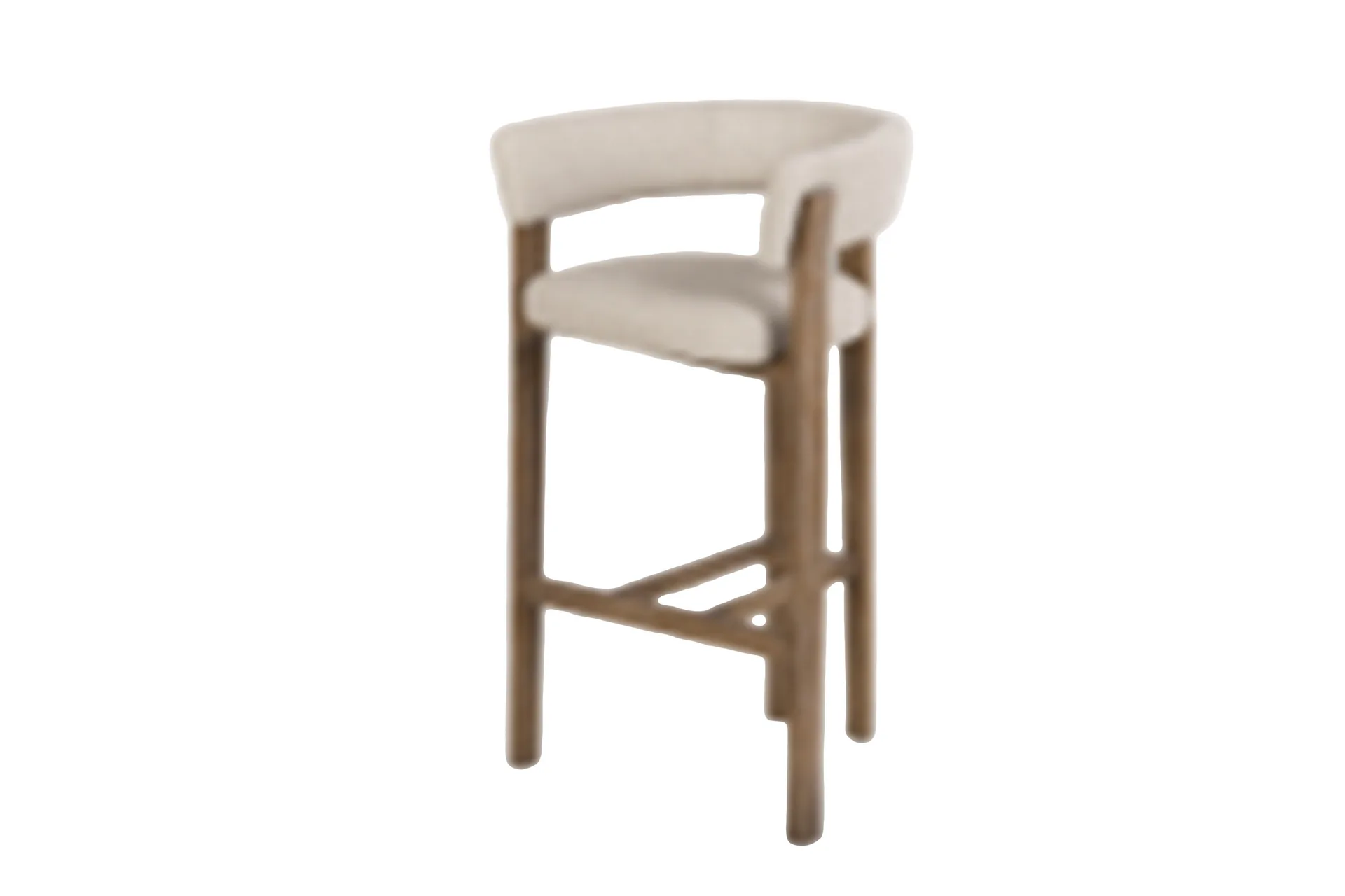 Tabouret haut frêne clair assise rembourrée dossier bandeau Ethan Chloé 103 cm