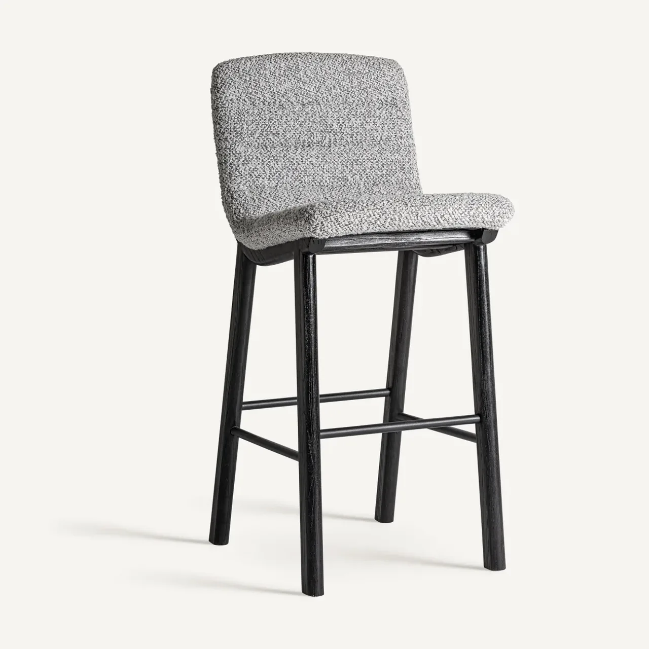 Tabouret haut Jacquard orme noir et gris Vical Home
