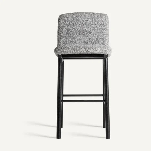 Tabouret haut Jacquard orme noir et gris Vical Home — vue 2