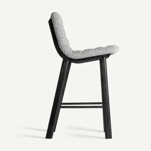Tabouret haut Jacquard orme noir et gris Vical Home — vue 3