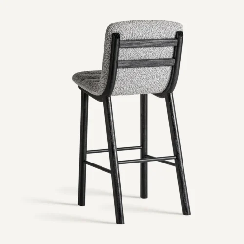 Tabouret haut Jacquard orme noir et gris Vical Home — vue 4