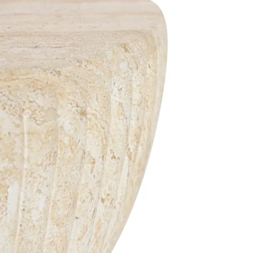Bout de canapé sablier aspect pierre claire veinée Sedit Ethan Chloé 46 cm — vue 5