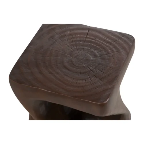 Tabouret torsadé brun foncé ajouré bout de canapé Ethan Chloé 41 cm — vue 3