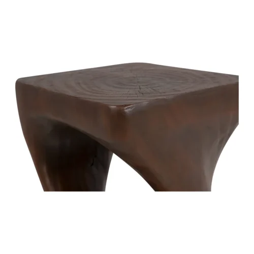Tabouret torsadé brun foncé ajouré bout de canapé Ethan Chloé 41 cm — vue 5