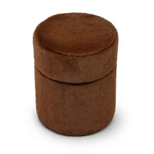 Tabouret Victoria Fausse Fourrure Chocolat Athezza — vue 2