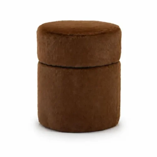 Mobilier Athezza Tabouret Victoria Fausse Fourrure Chocolat Athezza