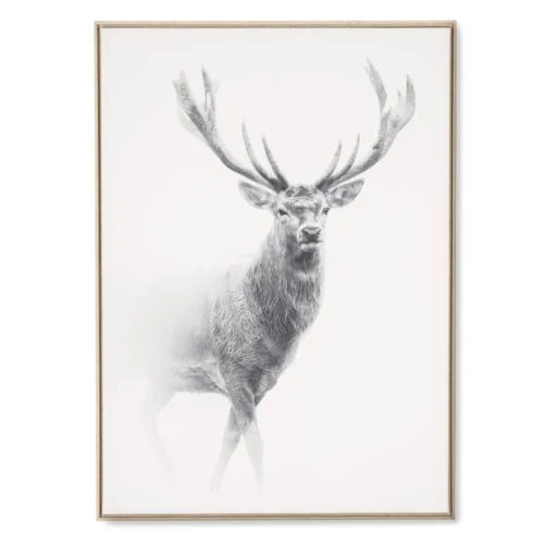 Décoration Athezza Toile Encadrée Cerf Debout N/B 104 x H144 cm Athezza