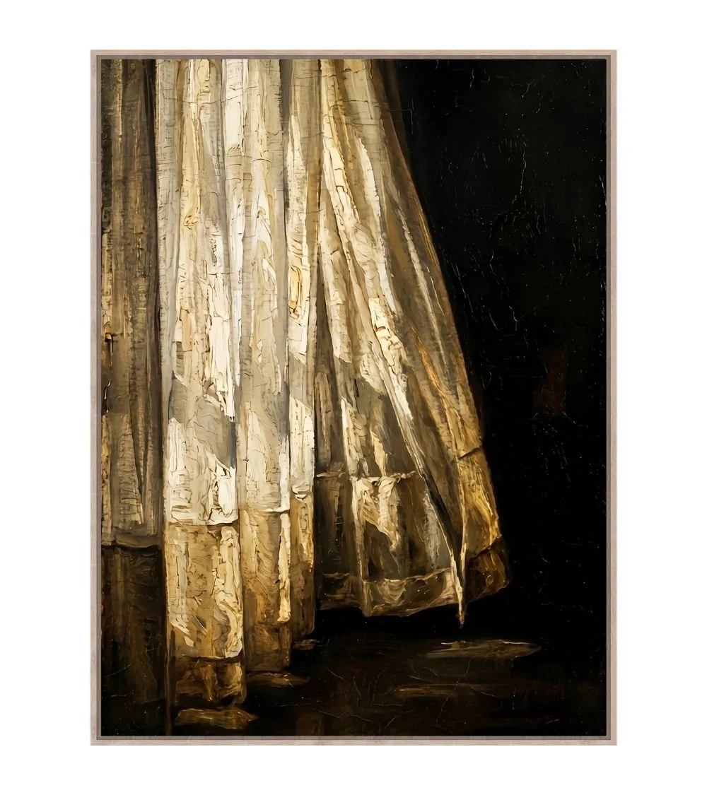 Toile Encadrée Diaphane Tissu Velours Athezza