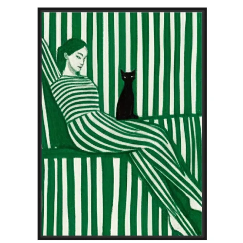 Toile Encadrée Félis Cadre Noir Athezza