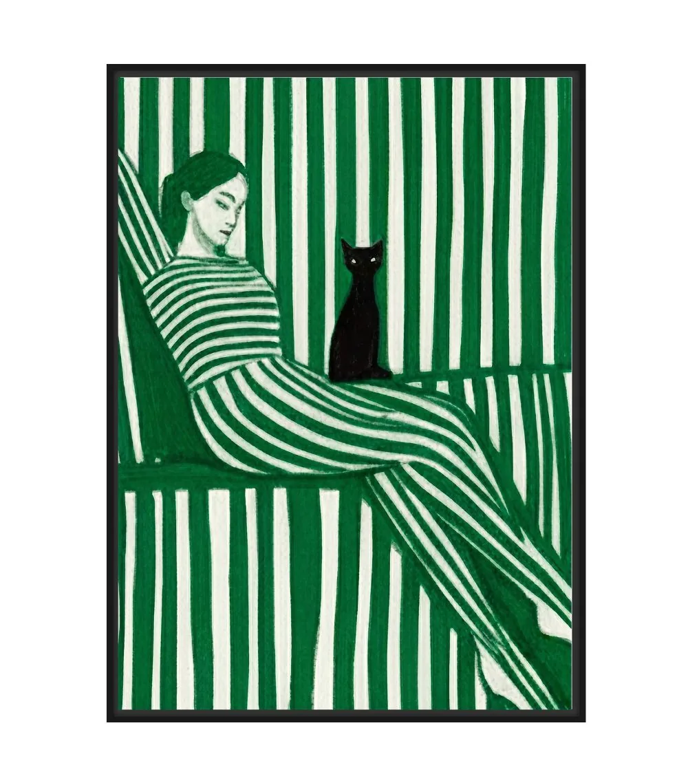 Toile Encadrée Félis Cadre Noir Athezza