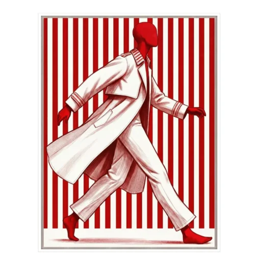 Athezza Toile Encadrée Mambo Tissu Velours Cadre Blanc Athezza