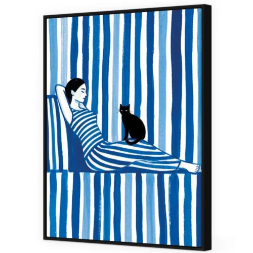 Toile Encadrée Mistral Tissu Velours Cadre Noir Athezza — vue 2