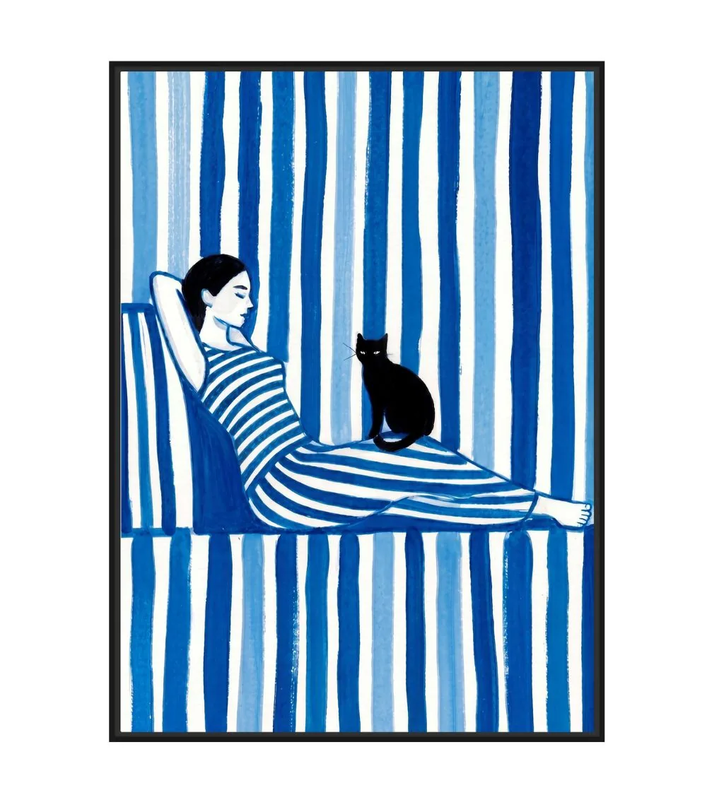 Toile Encadrée Mistral Tissu Velours Cadre Noir Athezza
