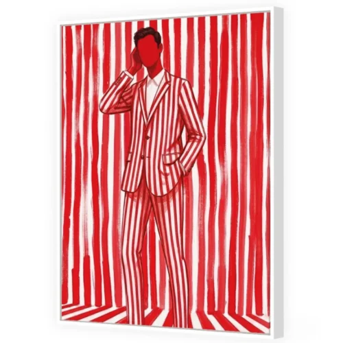Toile Encadrée Tango Tissu Velours Cadre Blanc Athezza — vue 2