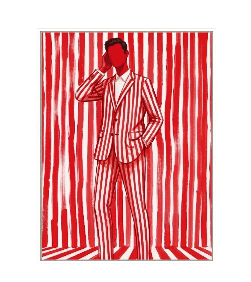 Toile Encadrée Tango Tissu Velours Cadre Blanc Athezza