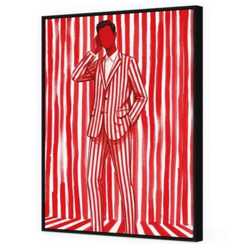 Toile Encadrée Tango Tissu Velours Cadre Noir Athezza — vue 2