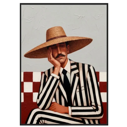 Toile Encadrée Tempérance Cadre Noir Athezza