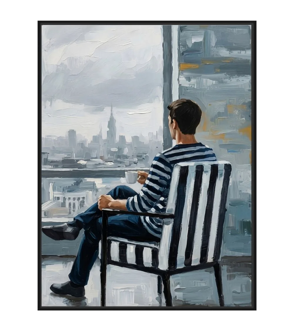 Toile Encadrée Tumulte Cadre Noir Athezza