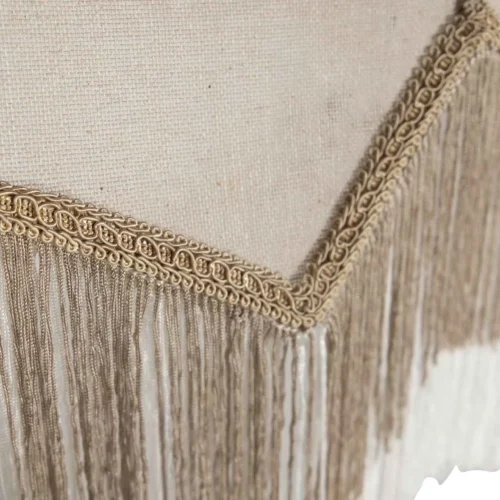 Très grande suspension dôme en lin crème double frange Ethan Chloé 91 cm — vue 5