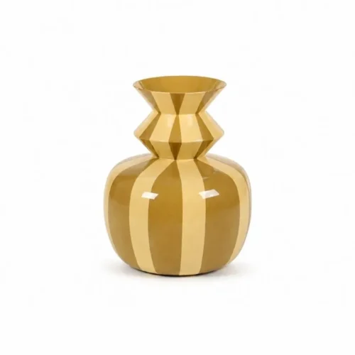 Athezza Vase Décoratif Cima Rayé Beige/Noisette Athezza