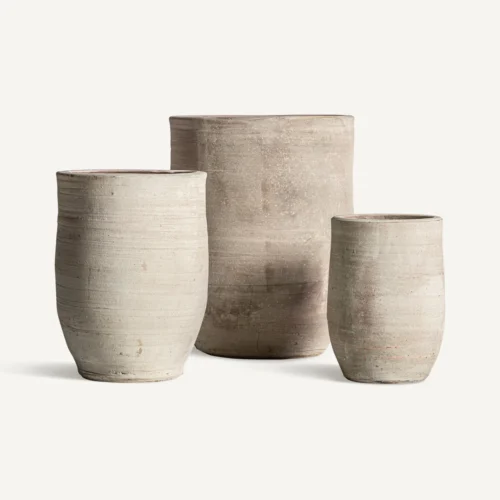 Vase Kansara argile crème lot de 3 Vical Home