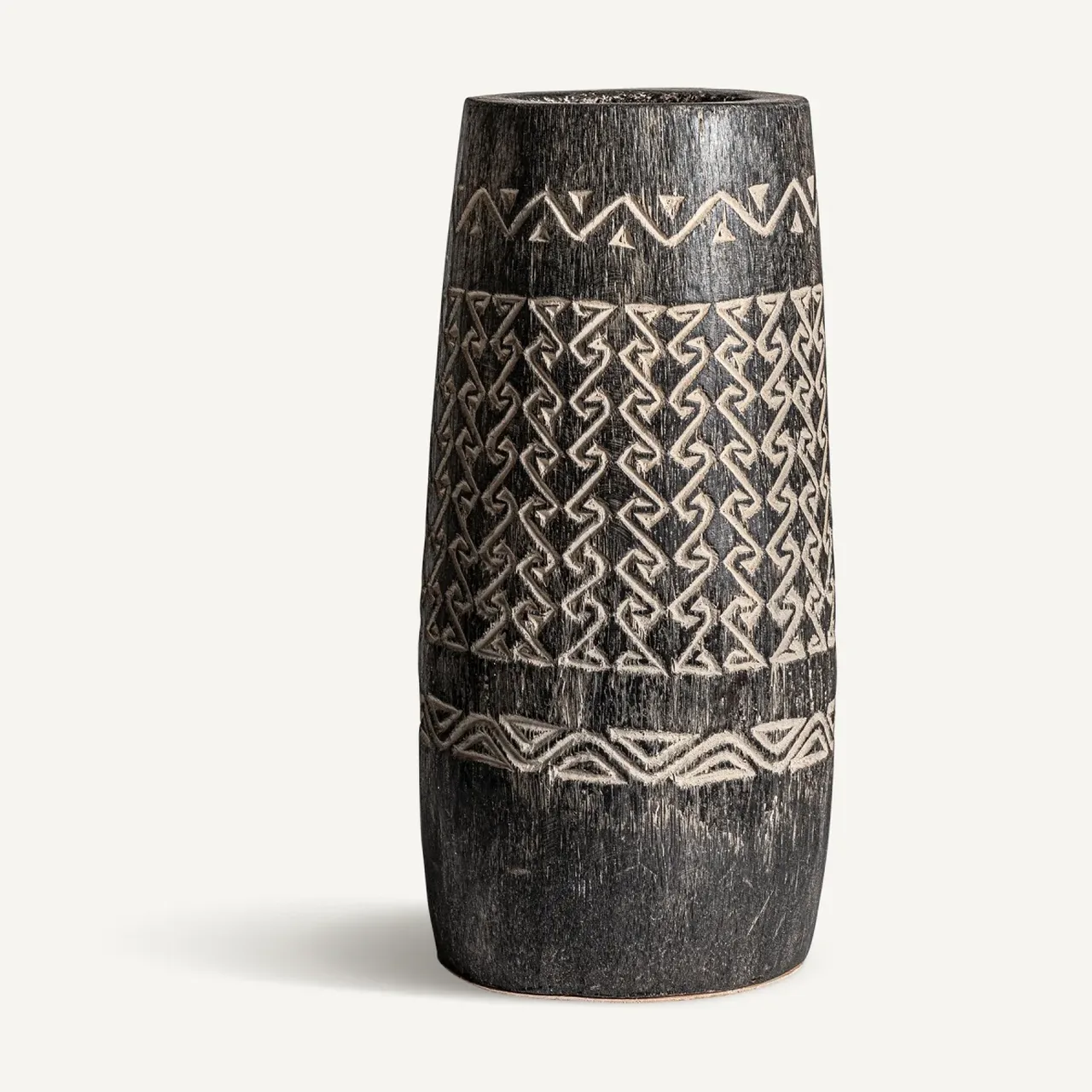Vase Nantua bois de palmier sculpté Vical Home