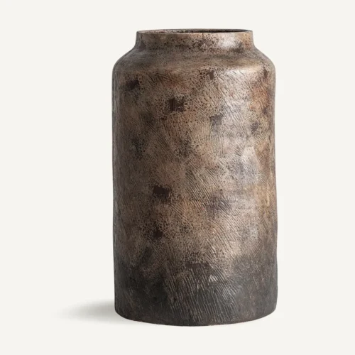 Vase Tignes fibre-ciment marron 45 x 78 Vical Home