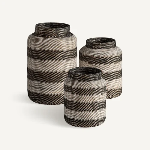 Vase Zirba rotin marron lot de 3 Vical Home — vue 2