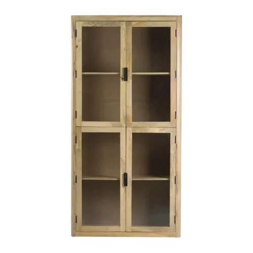 Vitrine bois de manguier Felo portes vitrées Ethan Chloé 200 cm — vue 5