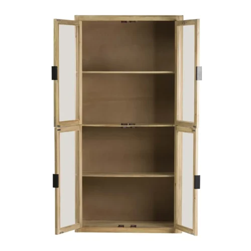 Vitrine bois de manguier Felo portes vitrées Ethan Chloé 200 cm — vue 6